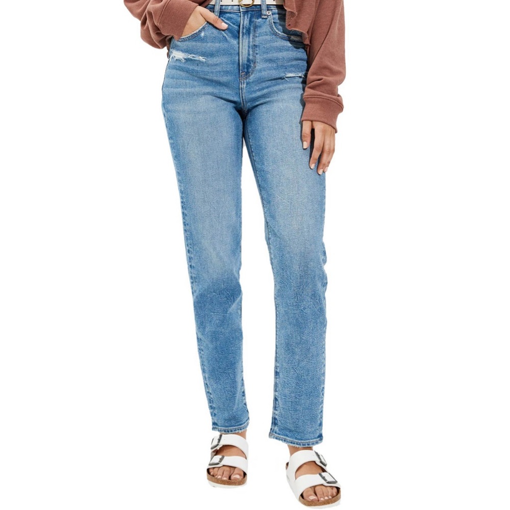 American Eagle Outfitters Stretch Mom Straight Jeans 2 Regular